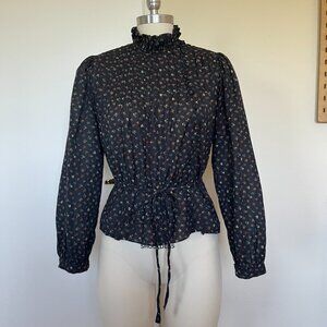 Doen long sleeve button down top size S